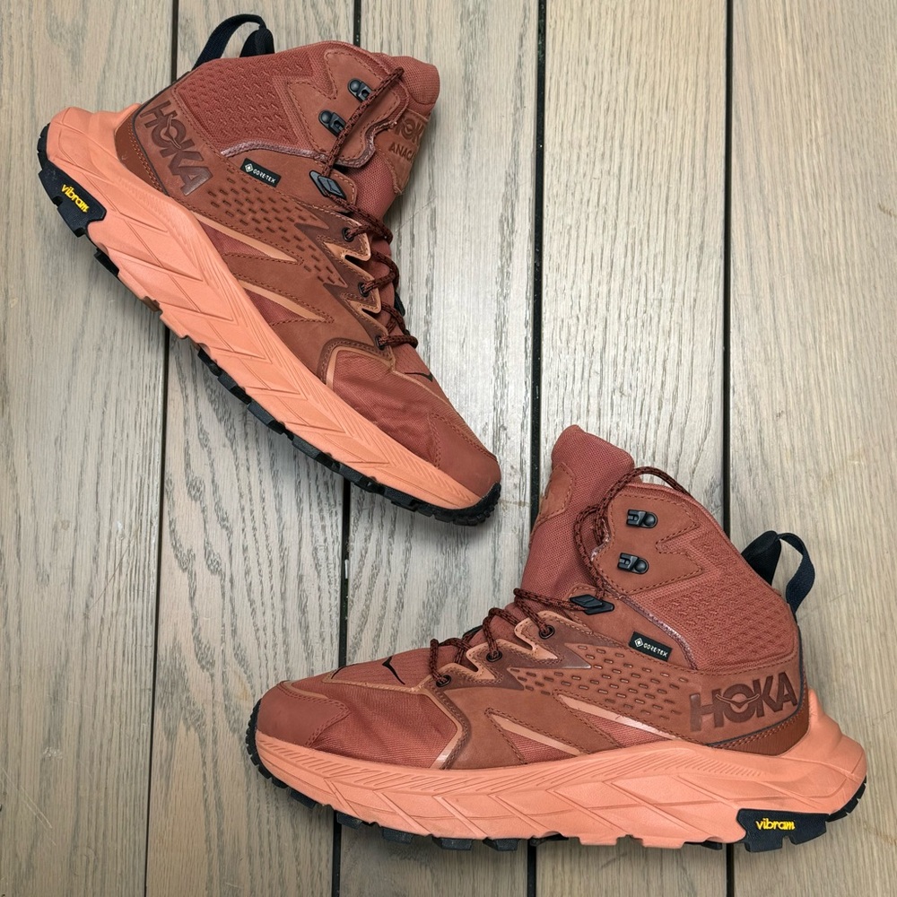Hoka One Anacapa Mid GTX GORETEX Baked Clay Sun Baked Hiking Boot Men sz 9.5 - Picture 9 of 11